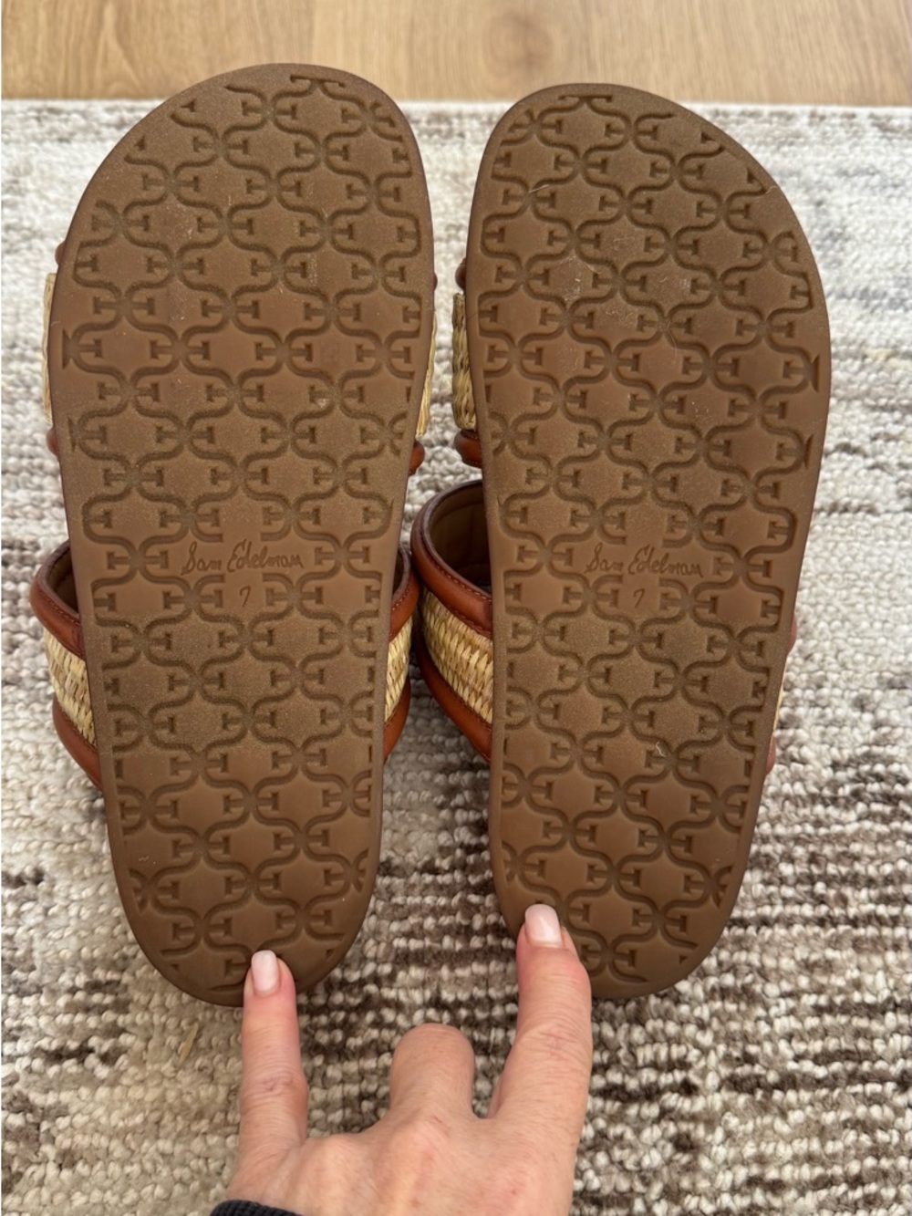 NWOB Sam Edelman Rowan Sandal In Dark Natural / Spiced RU - Picture 10 of 10
